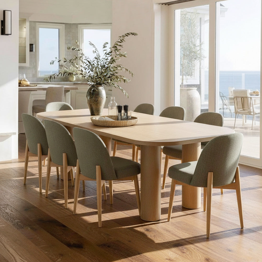 Doris Rolling Upholstered Dining Chair With Castors (Set of 6)