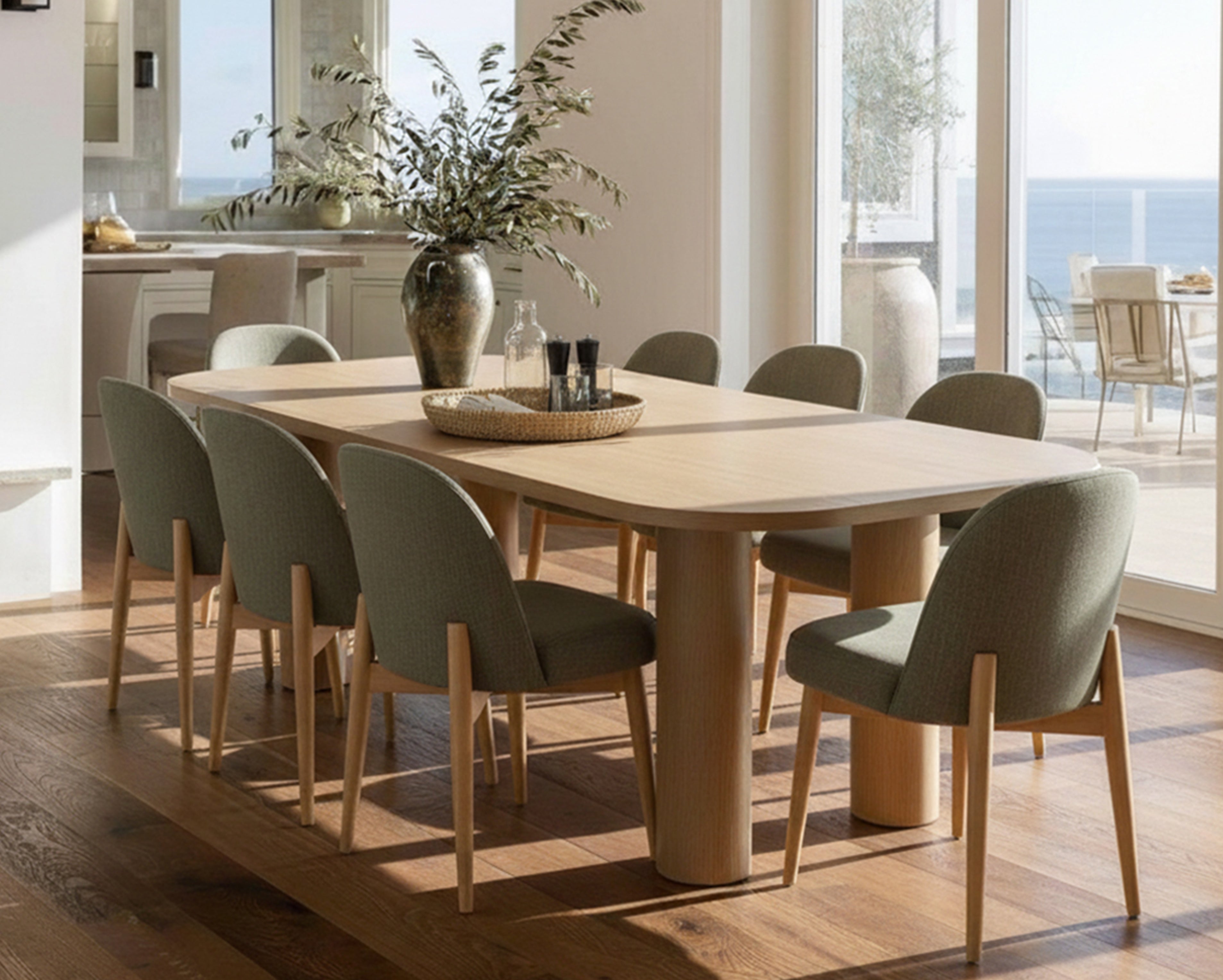 Doris Rolling Upholstered Dining Chair With Castors (Set of 6)