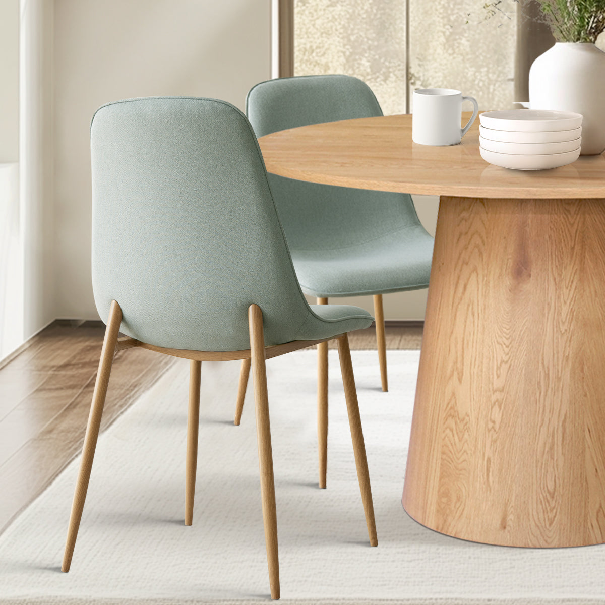 Dwen & Oslo 46" Round Dining Table Set for 4 (5-Piece)