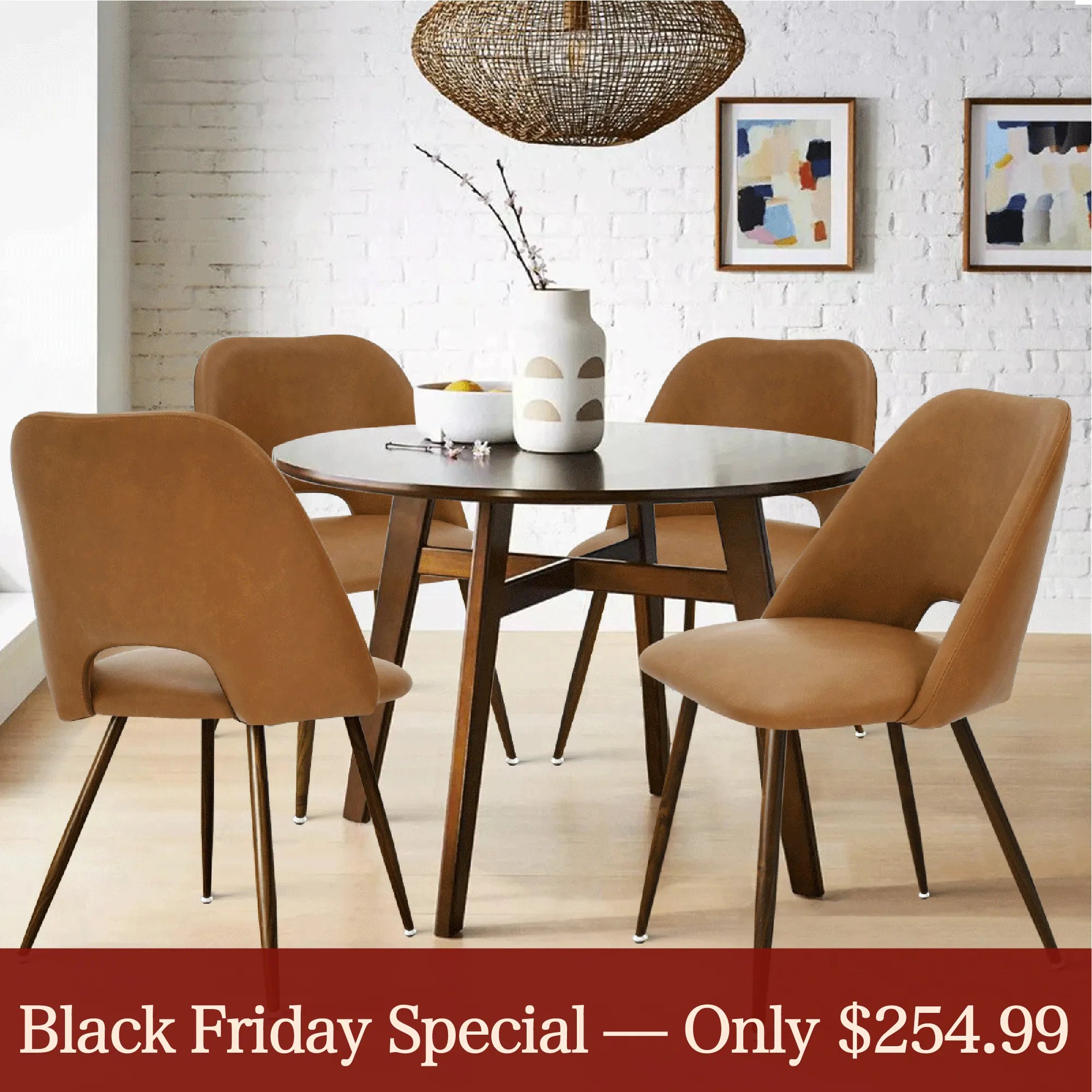 Edwin Modern Faux Leather Dining Chair (Set of 4)