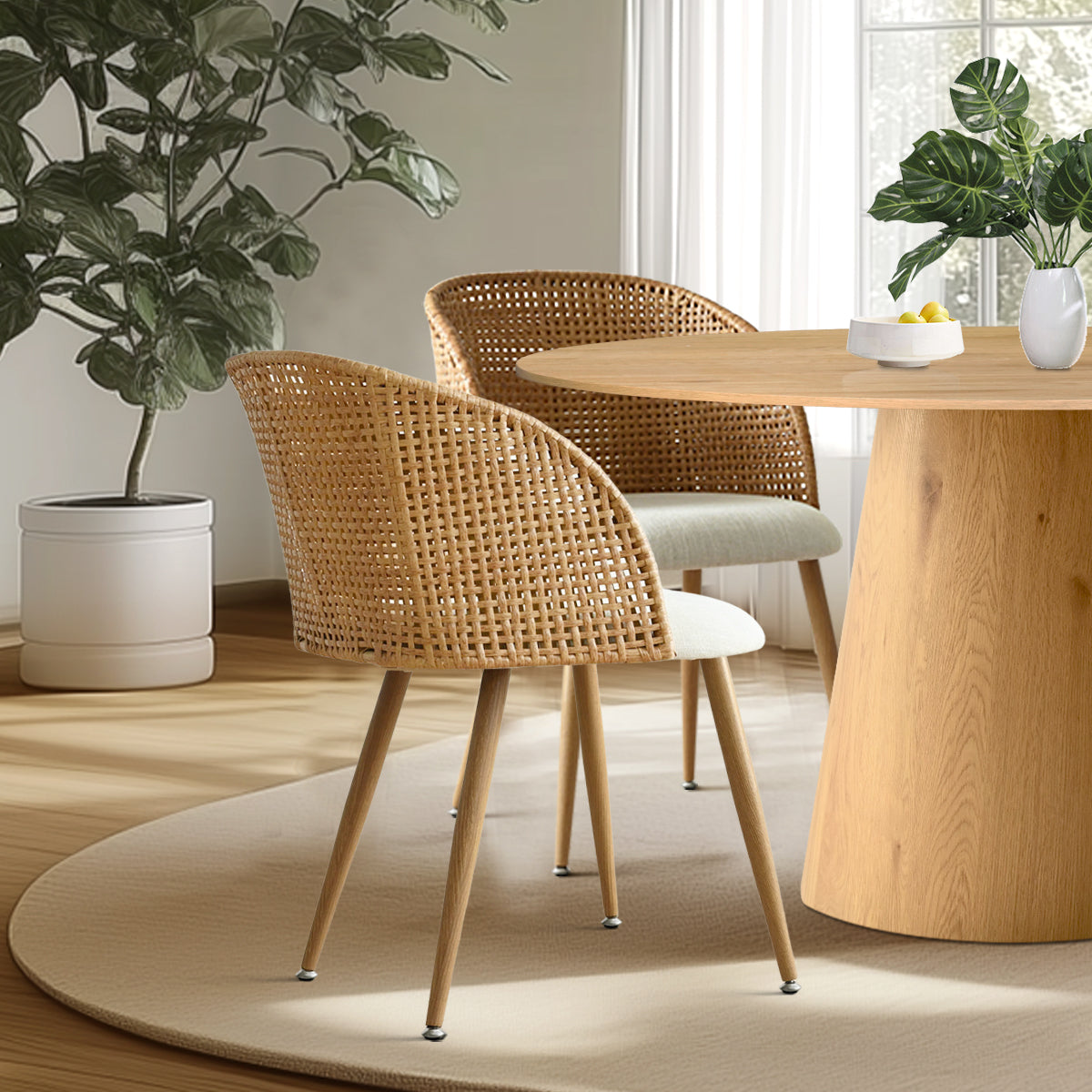 Dwen & Grasse 46" Modern Round Dining Table Set for 4 (5-Piece)