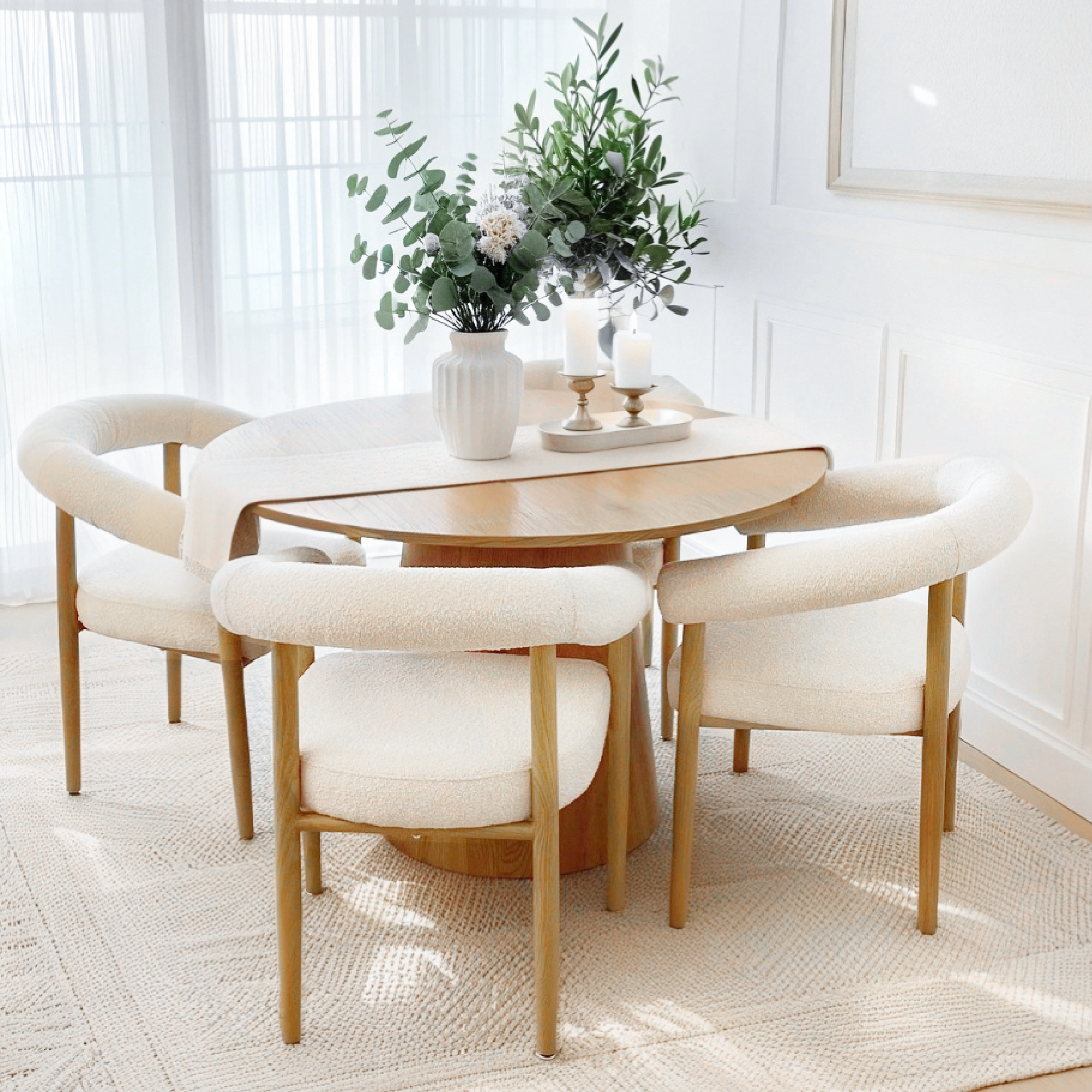 Melbourne Modern Boucle Upholstered Dining Chair (Set of 4)