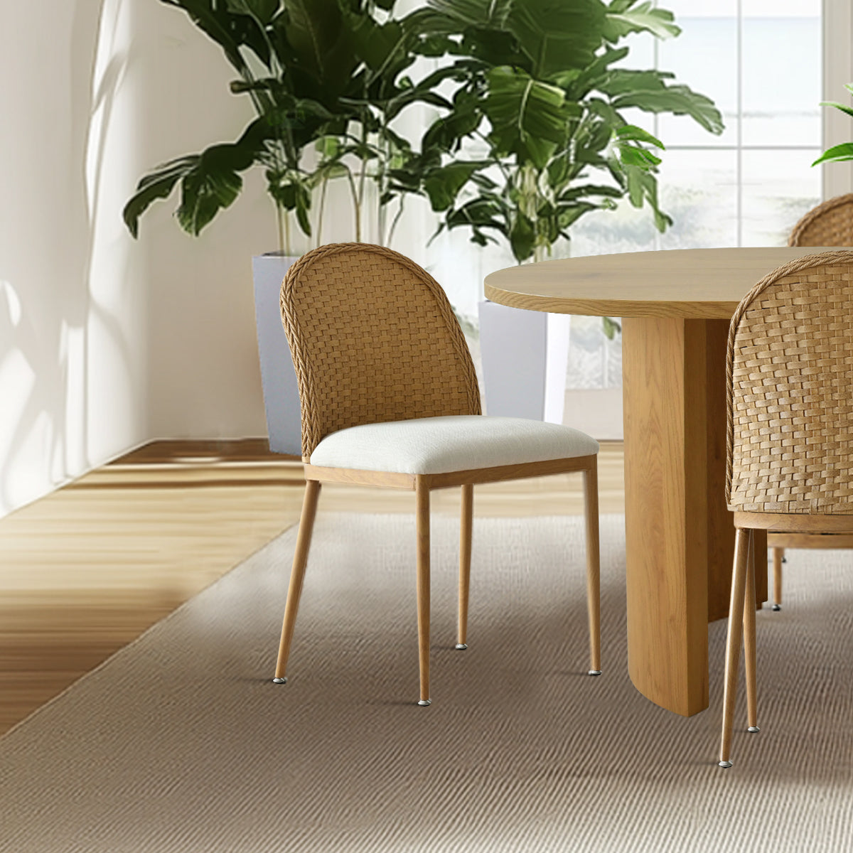 Dwen & Barcelona 79" Oval Dining Table Set for 6 (7-Piece)