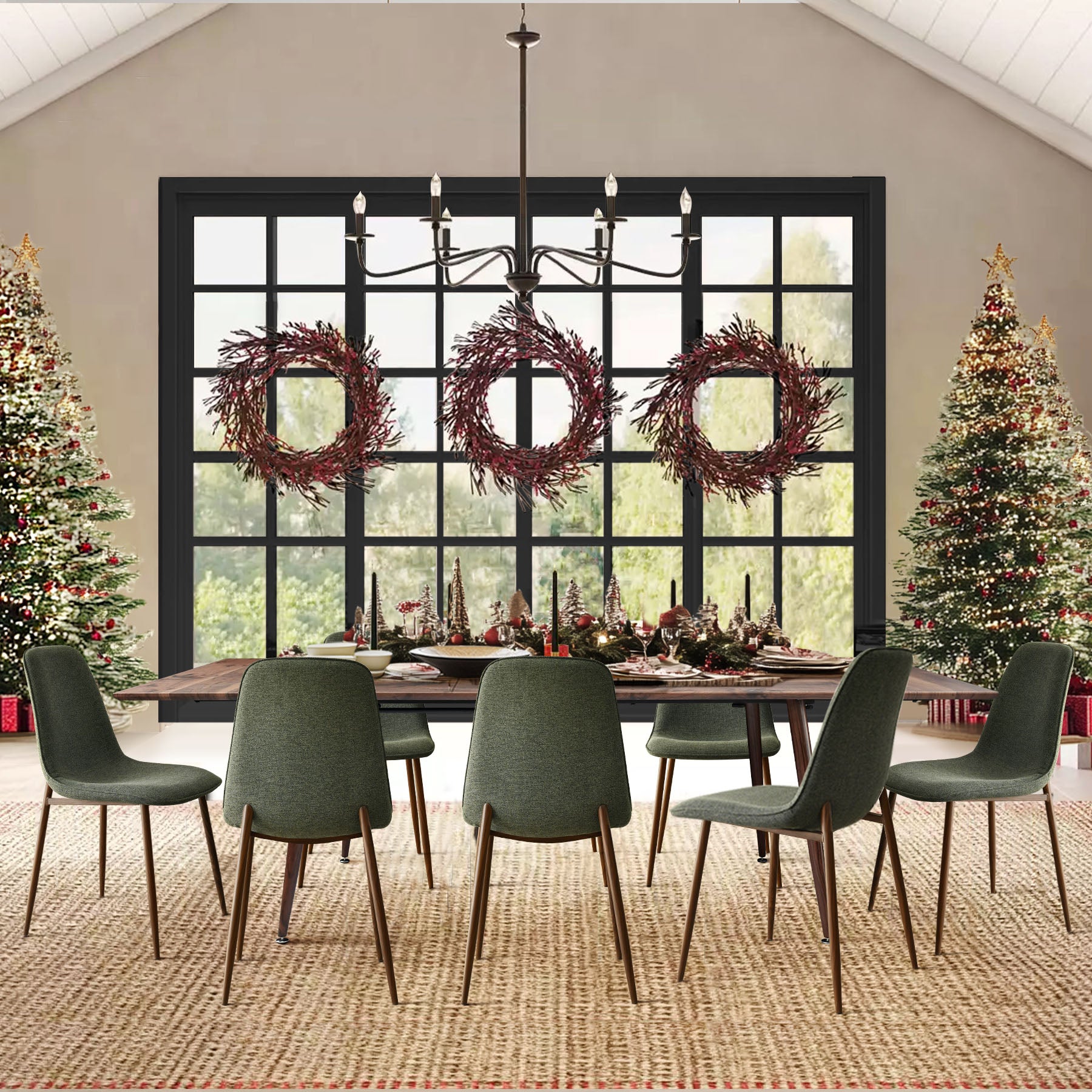 Odense & Oslo 95" Rectangle Dining Table Set for 8 (9-Piece)