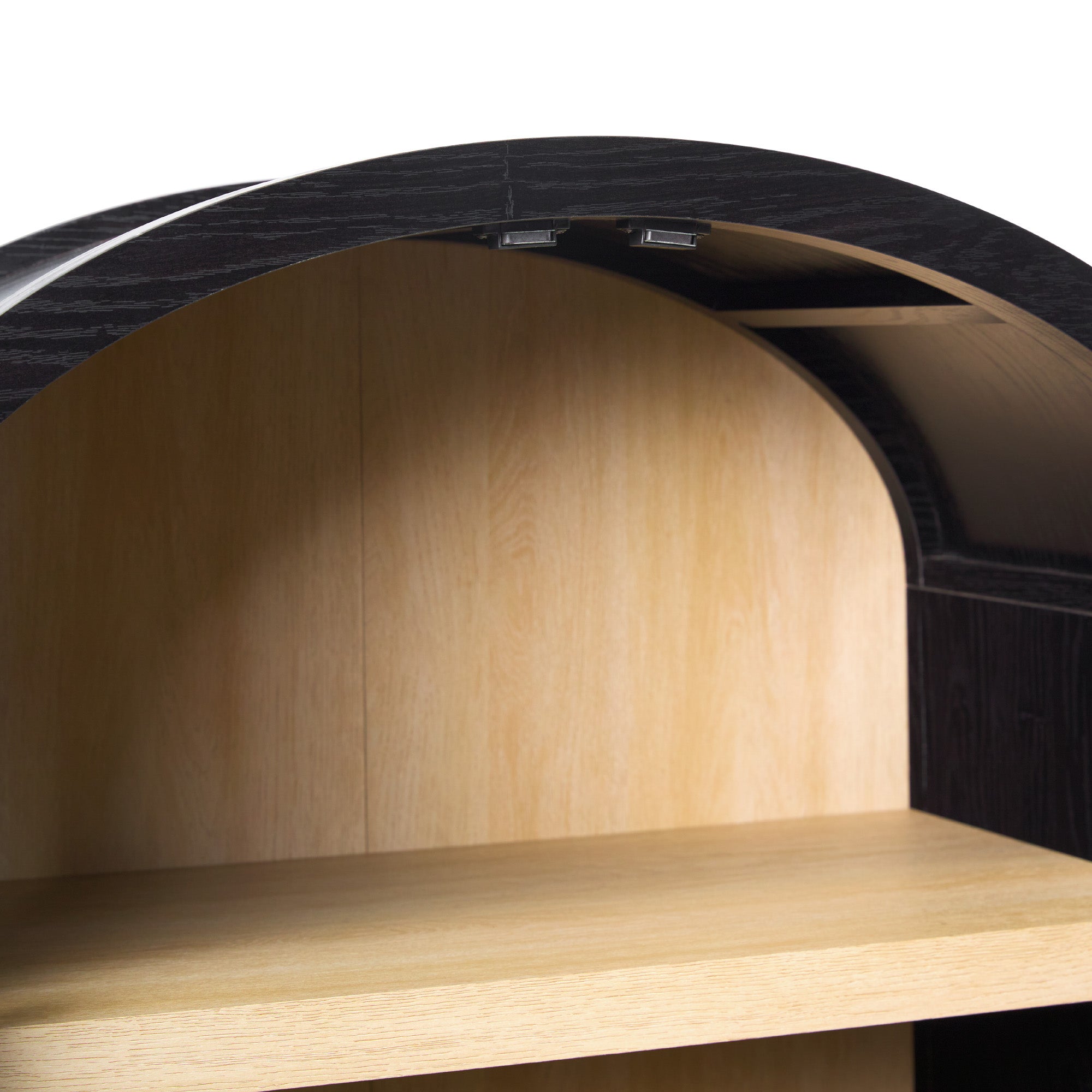 Parisian Modern 5 Shelf Arched Tall Bookcase with Glass Doors
