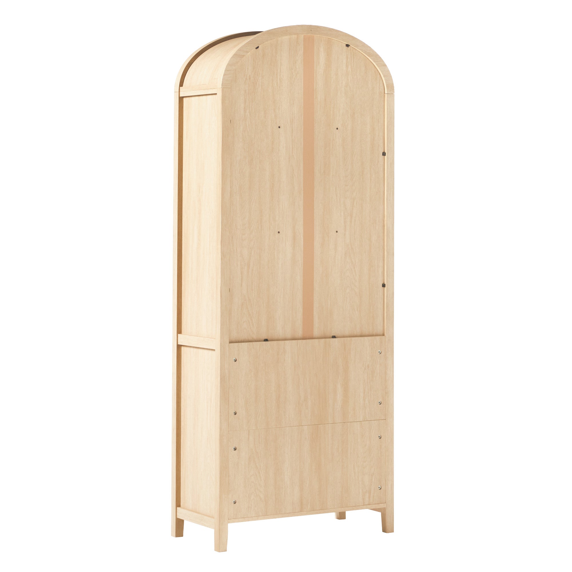 Parisian Modern 5 Shelf Arched Tall Bookcase with Glass Doors