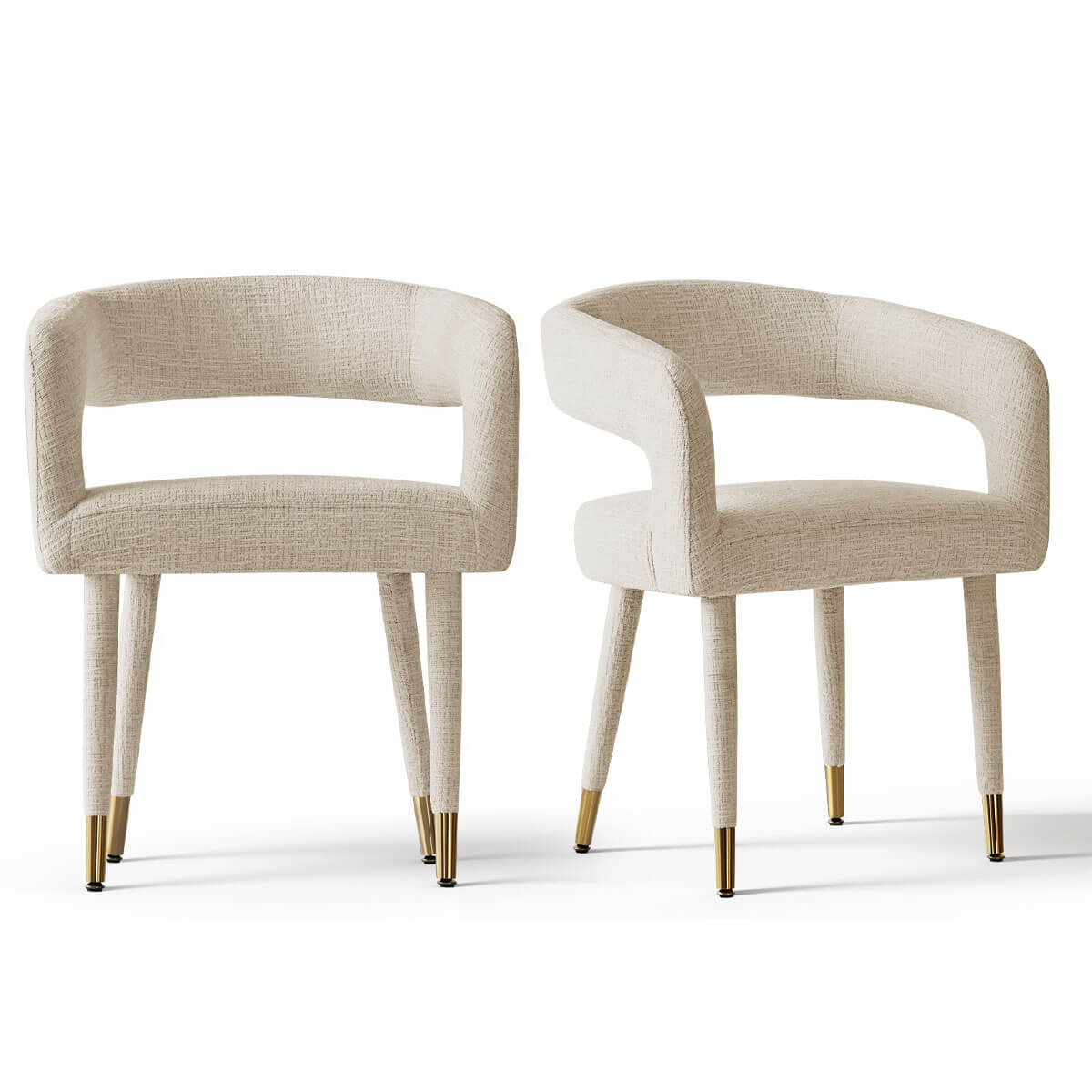 Anna Modern Upholstered Dining Chairs with Arm (Set of 2)