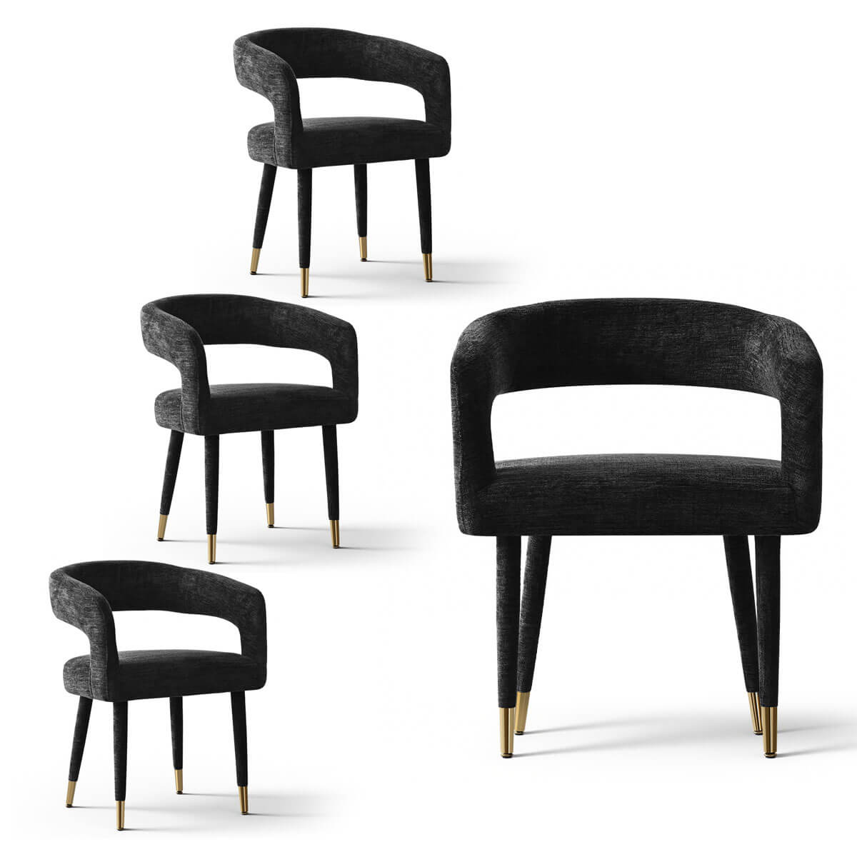 Anna Modern Upholstered Dining Chairs with Arm (Set of 4)