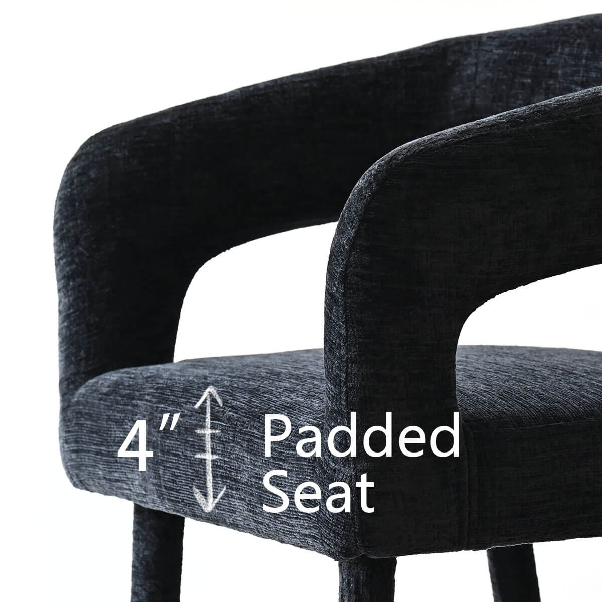 Anna Modern Upholstered Dining Chairs with Arm (Set of 2)
