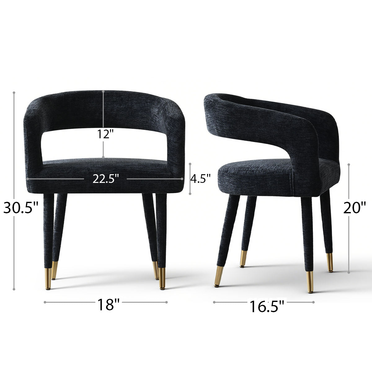 Anna Modern Upholstered Dining Chairs with Arm (Set of 2)