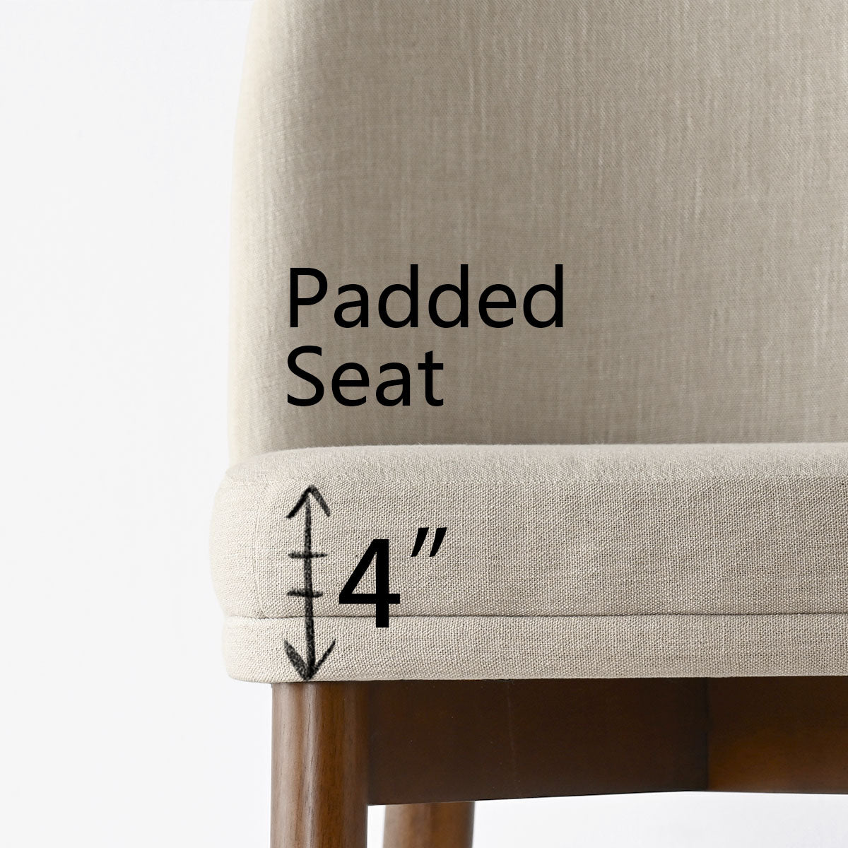 Athena Linen Upholstered Solid Wood Dining Chairs (Set of 6)