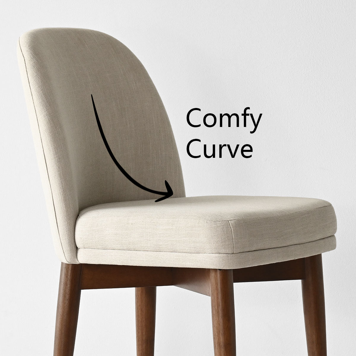 Athena Linen Upholstered Solid Wood Dining Chairs (Set of 6)