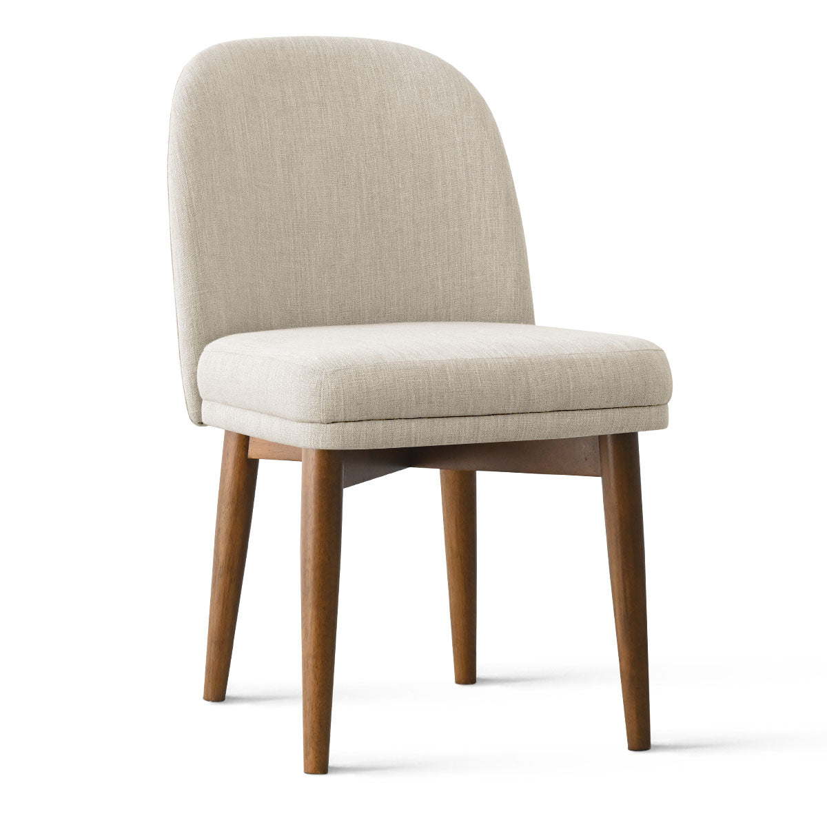 Athena Linen Upholstered Solid Wood Dining Chairs (Set of 2)