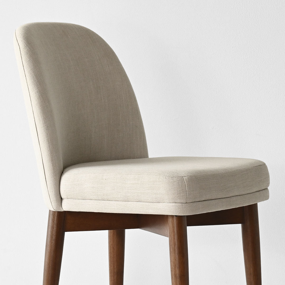 Athena Linen Upholstered Solid Wood Dining Chairs (Set of 2)