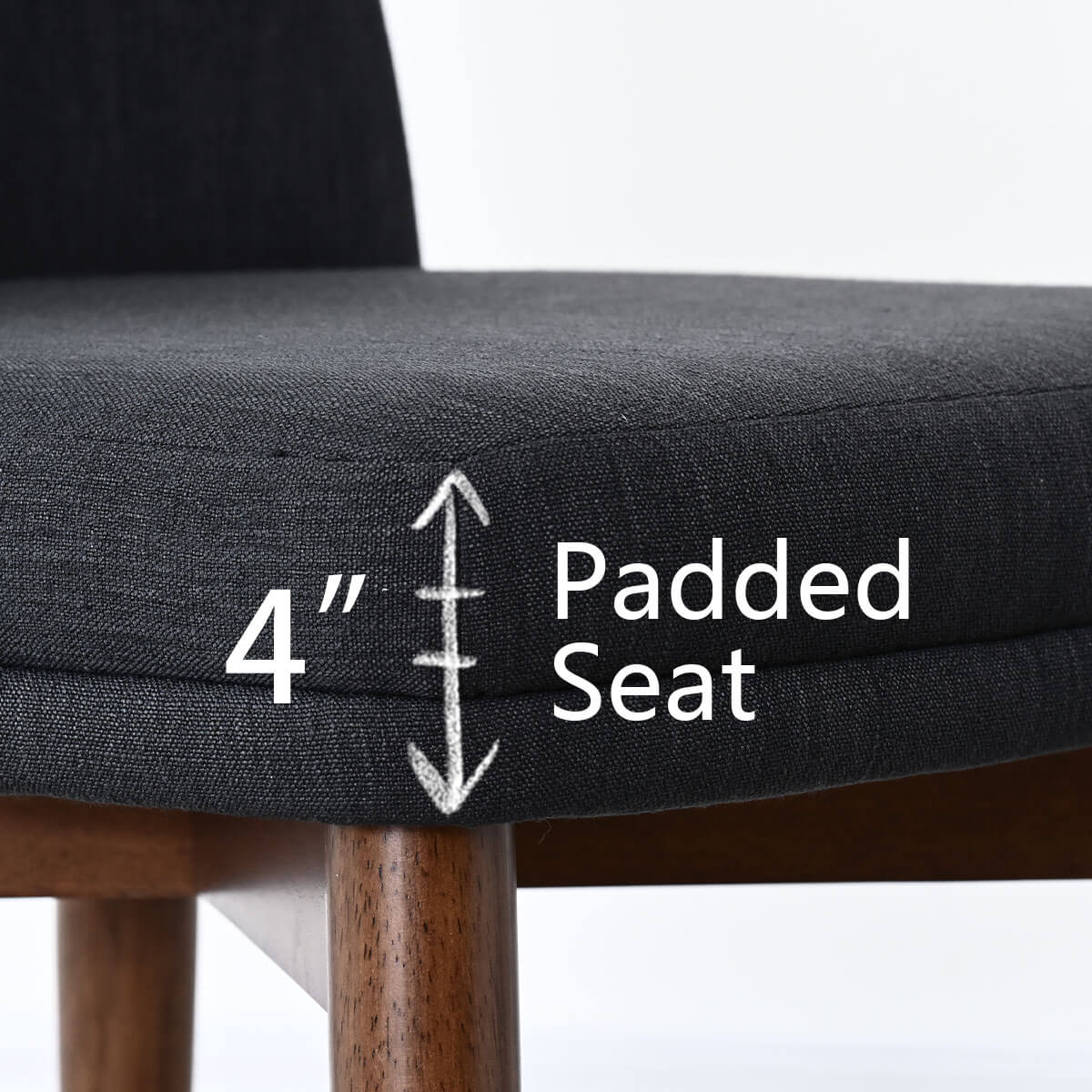 Athena Linen Upholstered Solid Wood Dining Chairs (Set of 6)