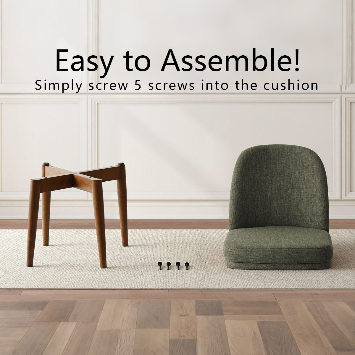 Athena Linen Upholstered Solid Wood Dining Chairs (Set of 6)