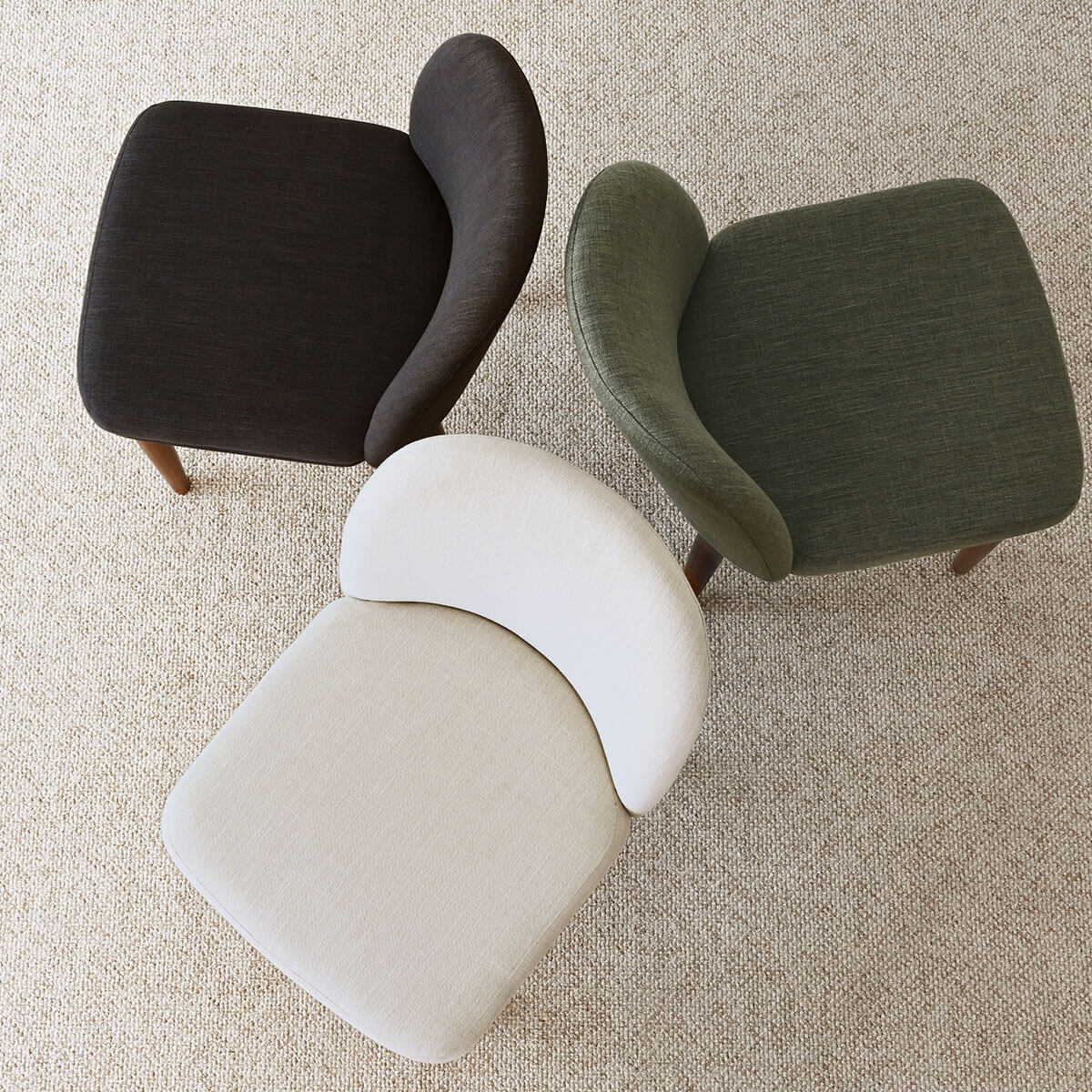 Athena Linen Upholstered Solid Wood Dining Chairs (Set of 6)