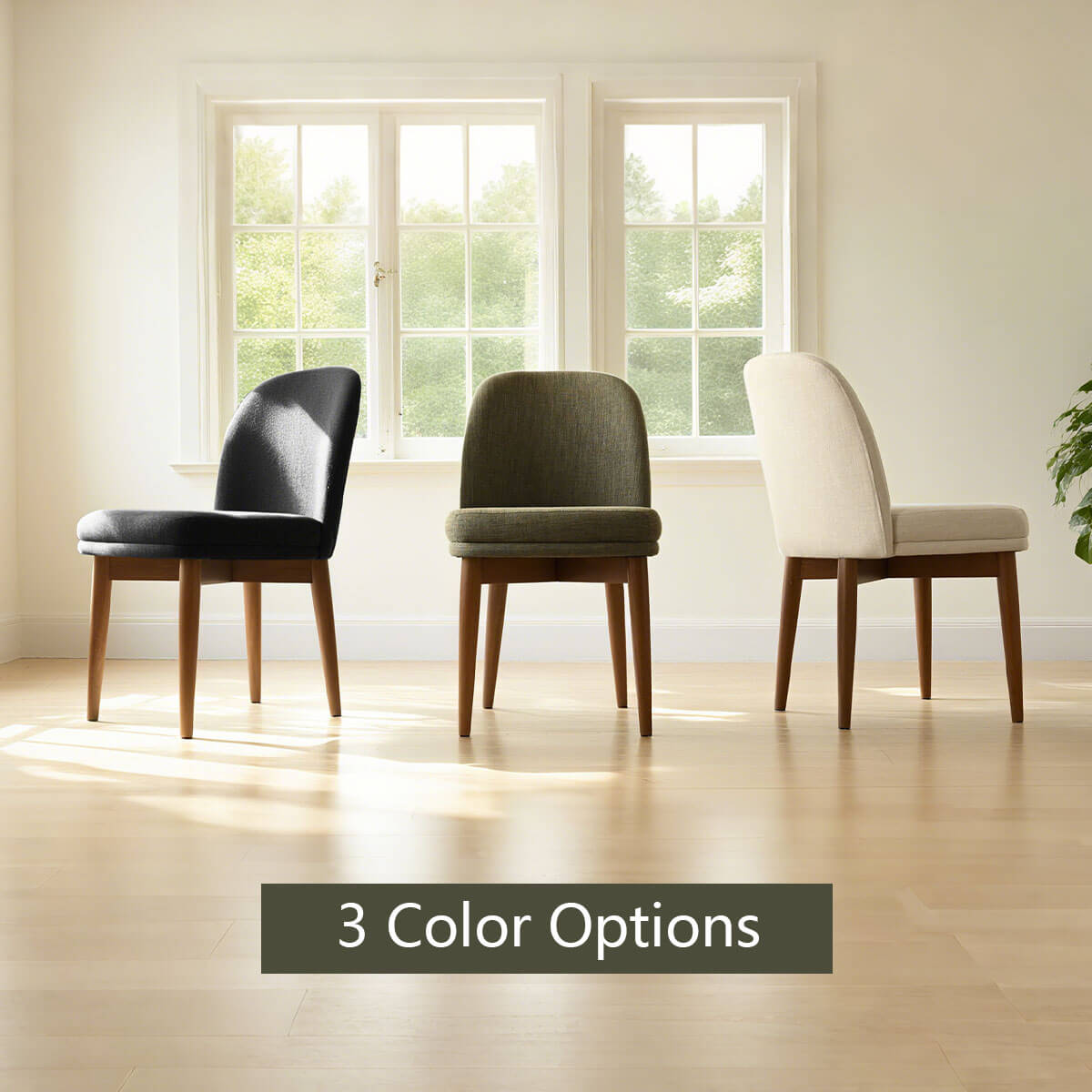 Athena Linen Upholstered Solid Wood Dining Chairs (Set of 6)