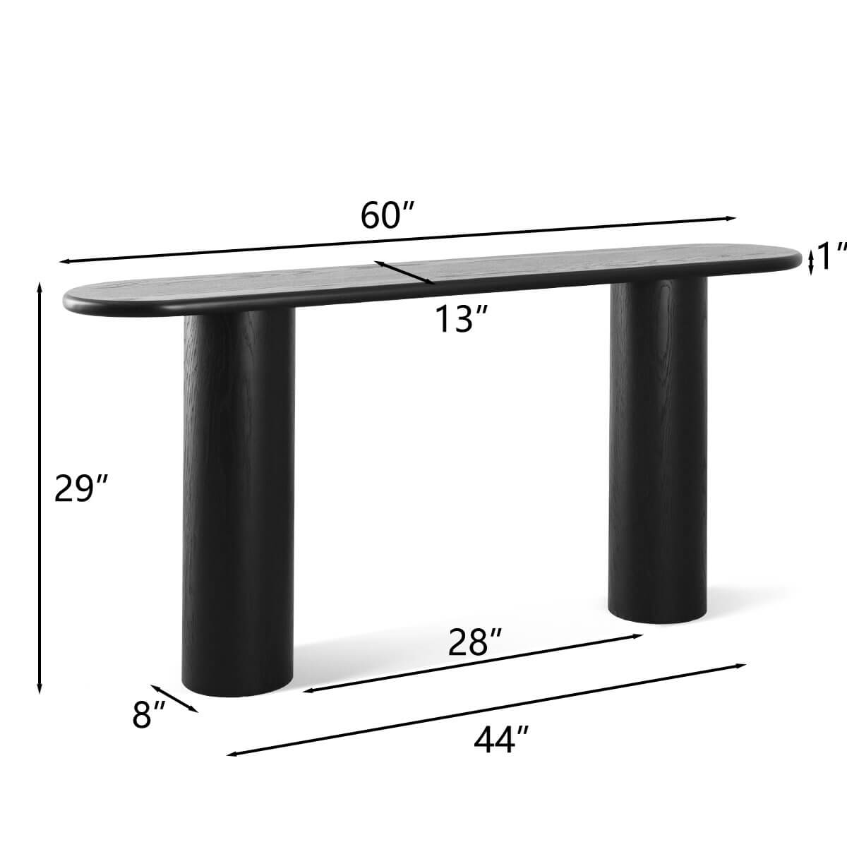 Baguette 60" Modern Oval Solid Wood Console Table