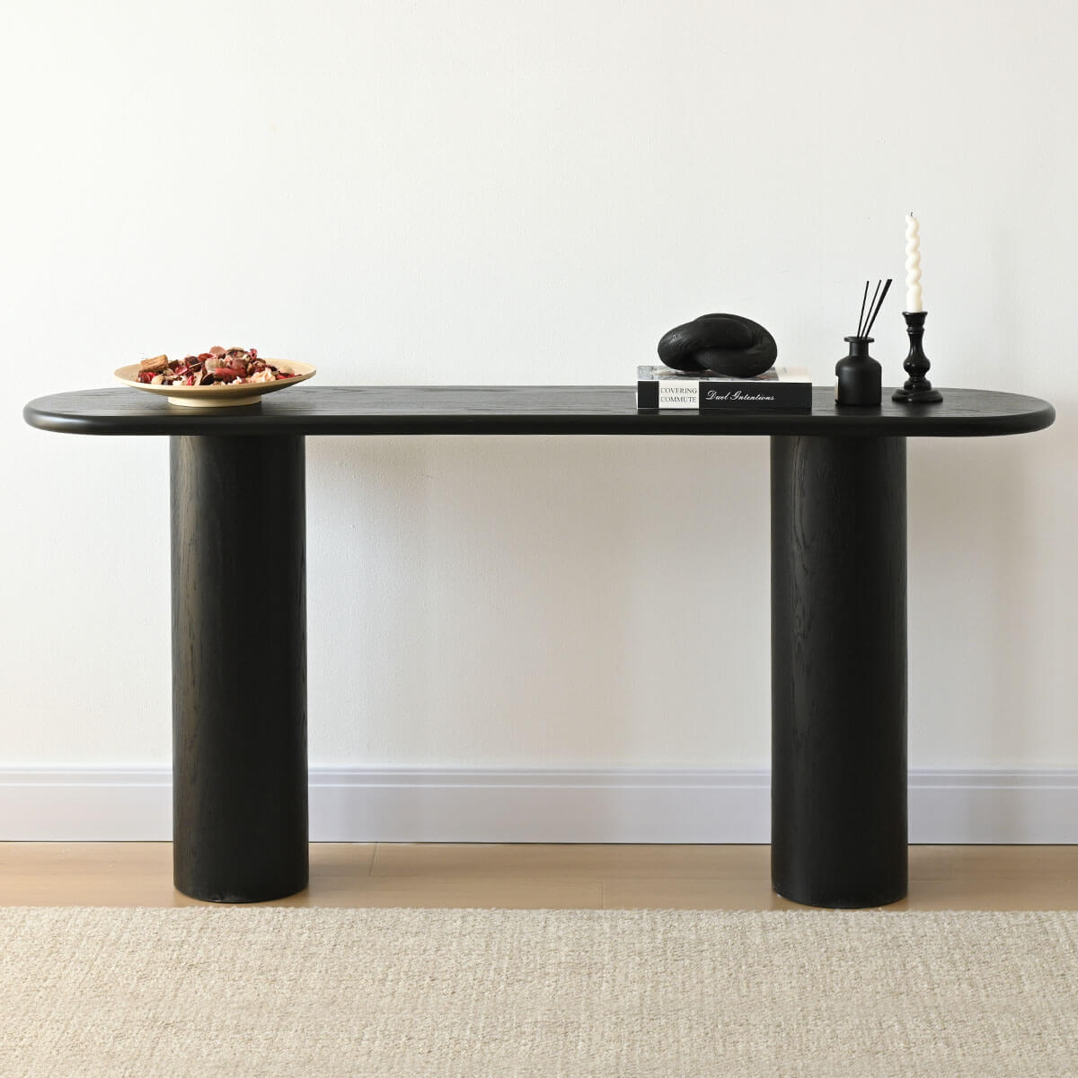 Baguette 60" Modern Oval Solid Wood Console Table