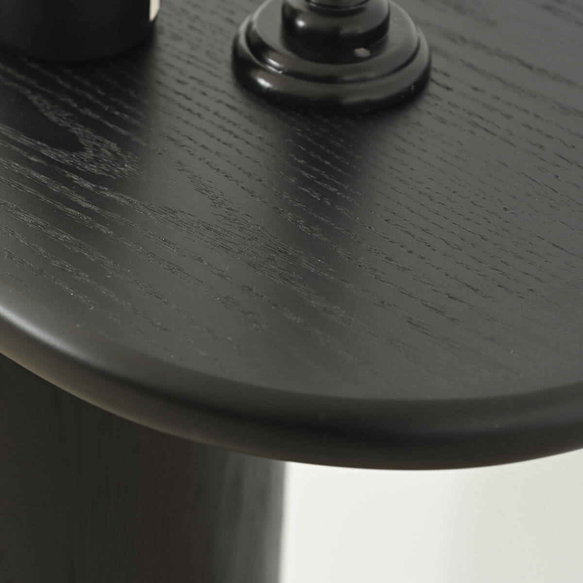 Baguette 70" Oval Black Solid Wood Console Table