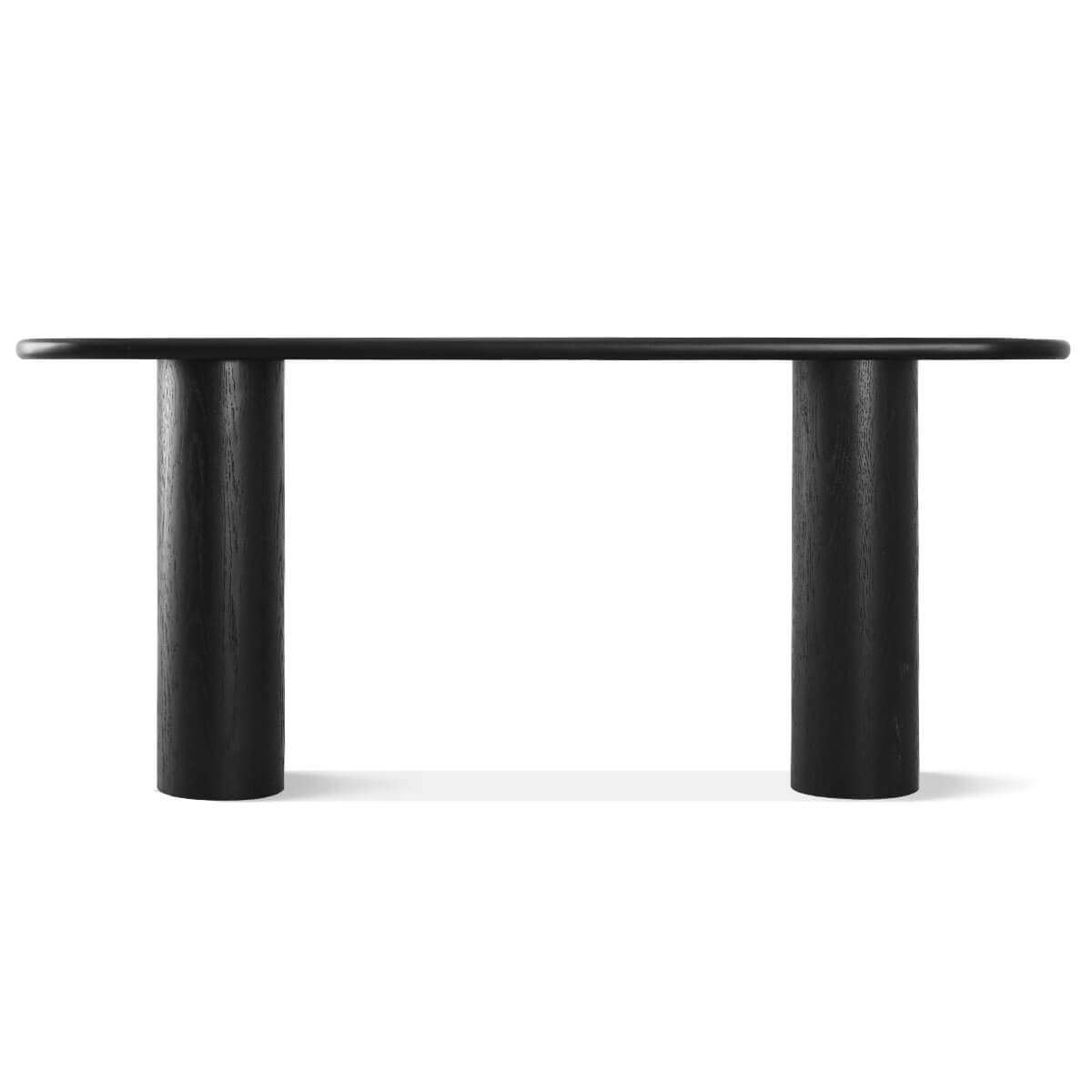 Baguette 70" Oval Black Solid Wood Console Table
