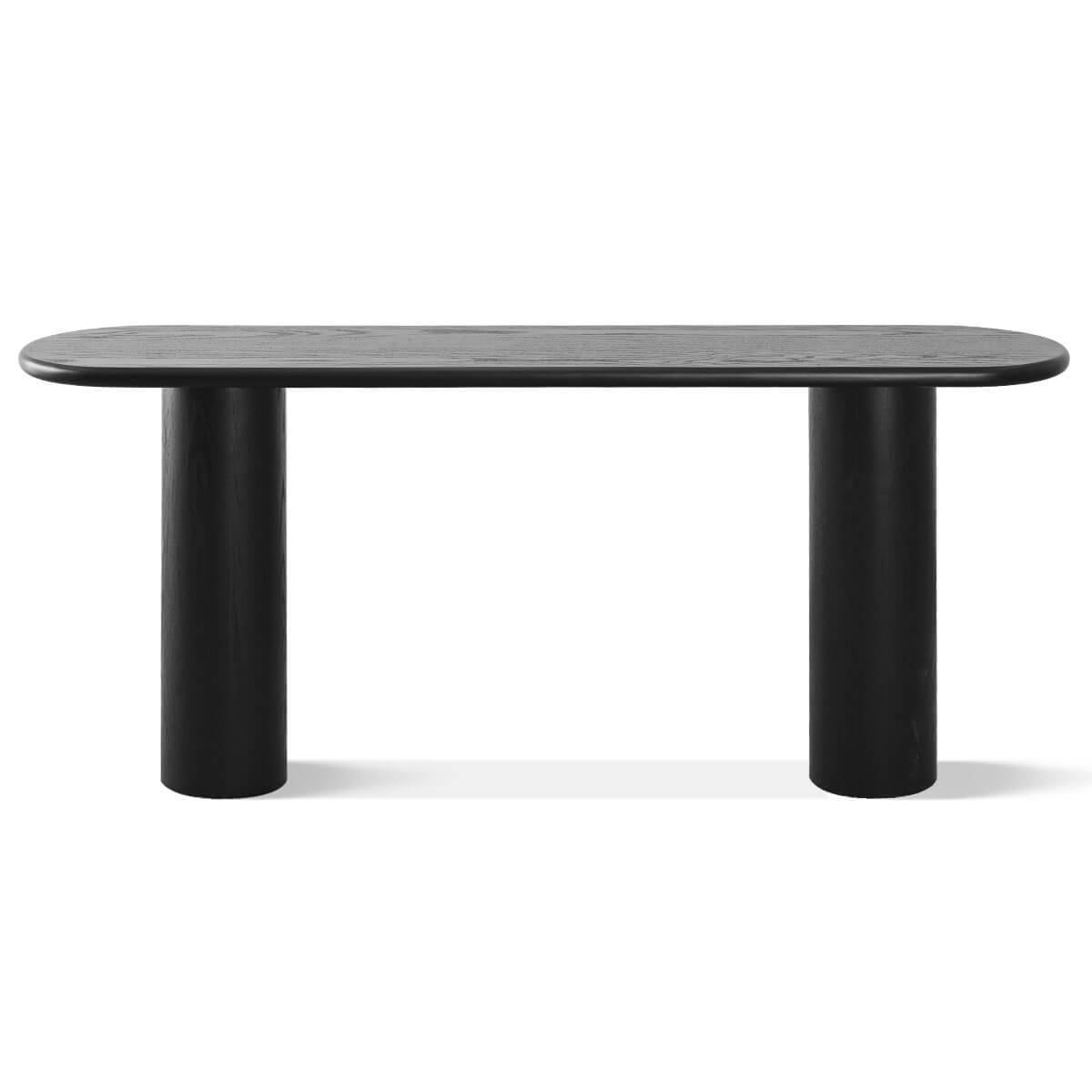 Baguette 70" Oval Black Solid Wood Console Table