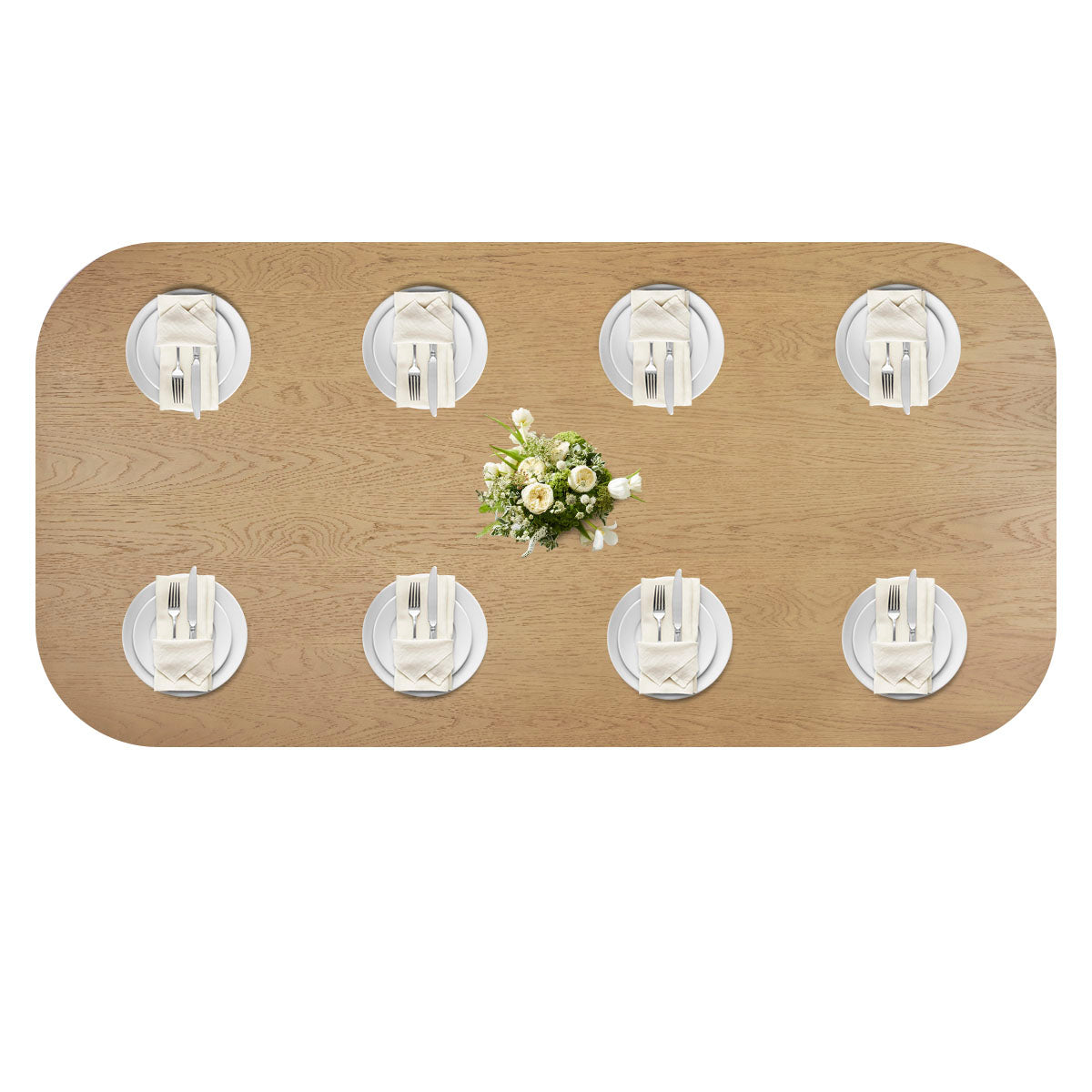 Baguette 86.5" Modern Rectangle Oak Large Dining Table