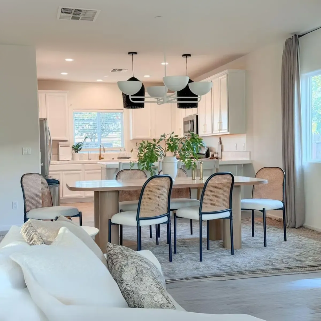 Baguette 86.5" Modern Rectangle Oak Large Dining Table