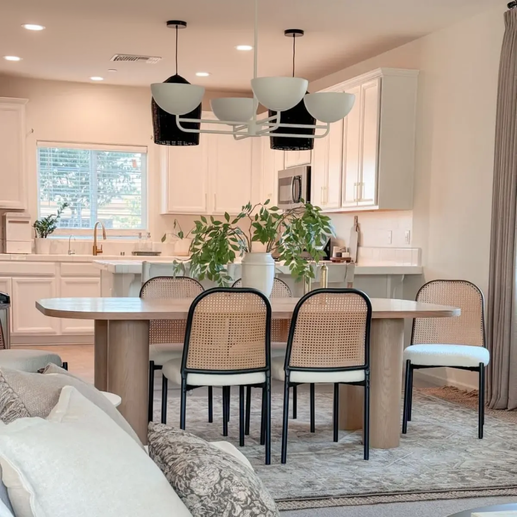 Baguette 86.5" Modern Rectangle Oak Large Dining Table