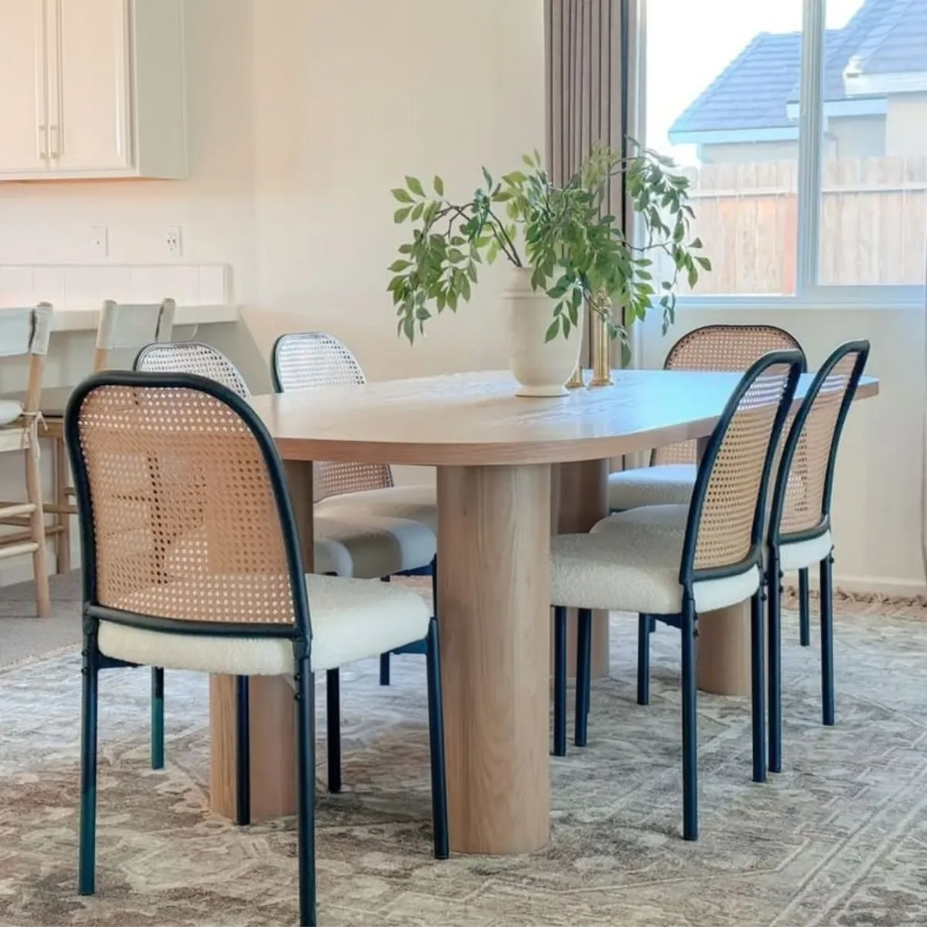 Baguette 86.5" Modern Rectangle Oak Large Dining Table