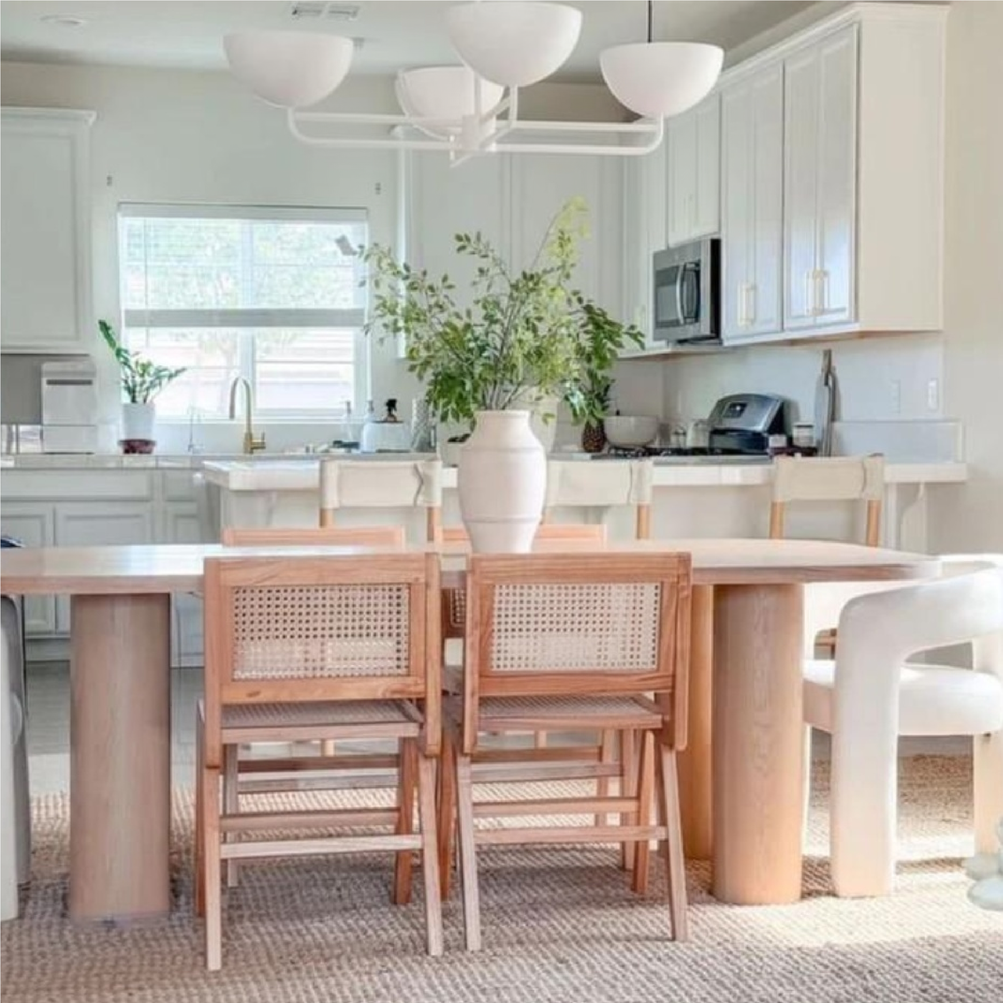 Baguette 86.5" Modern Rectangle Oak Large Dining Table