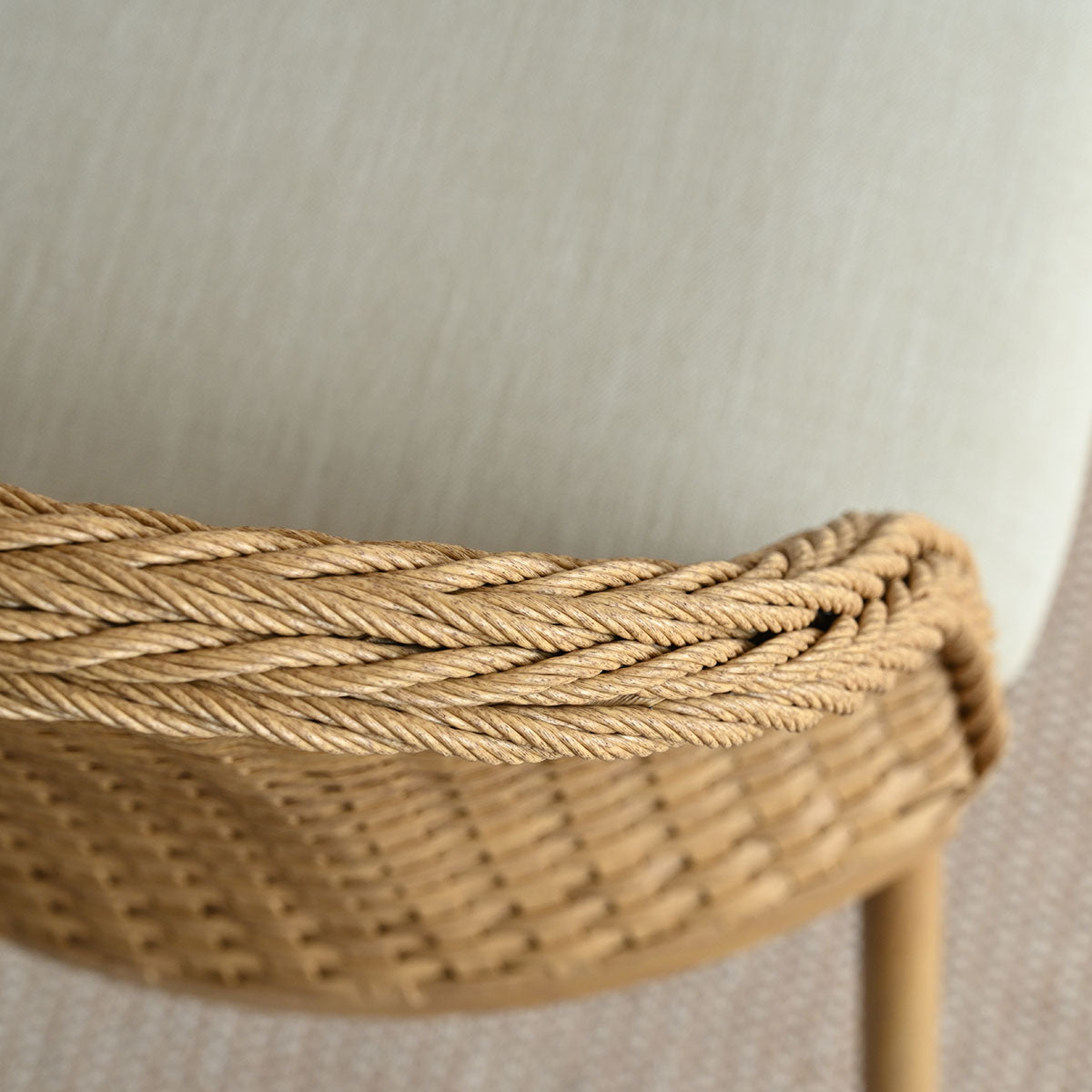 Barcelona 25.5" Beige Rattan Upholstered Counter Stool (Set of 4)