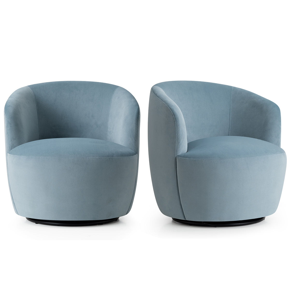 Bella Modern Small Velvet Swivel Barrel Chair (1-Piece)