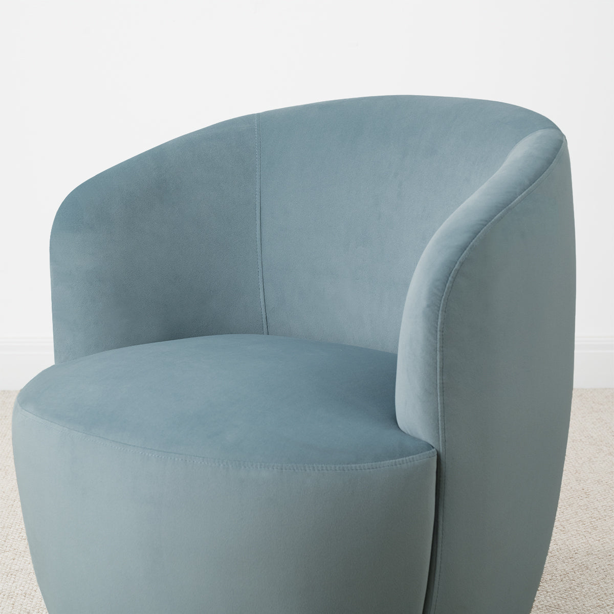 Bella Modern Small Velvet Swivel Barrel Chair (1-Piece)