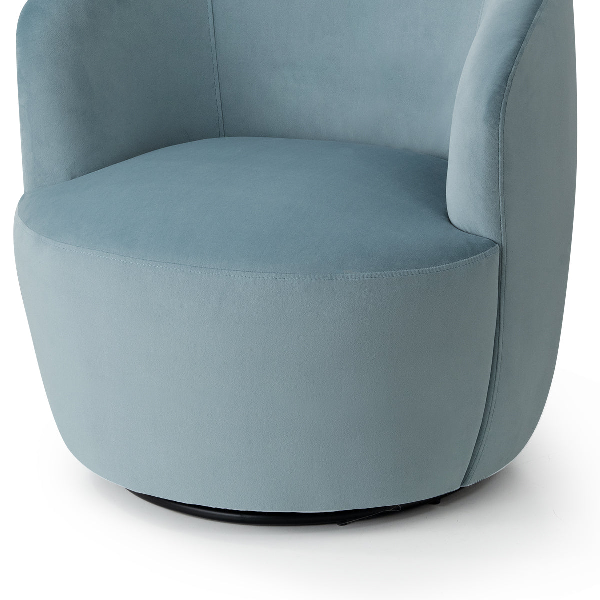 Bella Modern Small Velvet Swivel Barrel Chair (1-Piece)