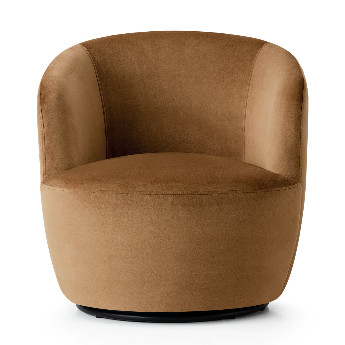 Bella Modern Small Velvet Swivel Barrel Chair (1-Piece)