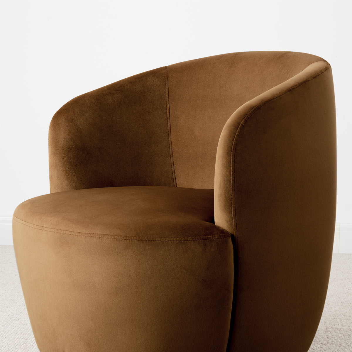 Bella Modern Small Velvet Swivel Barrel Chair (1-Piece)