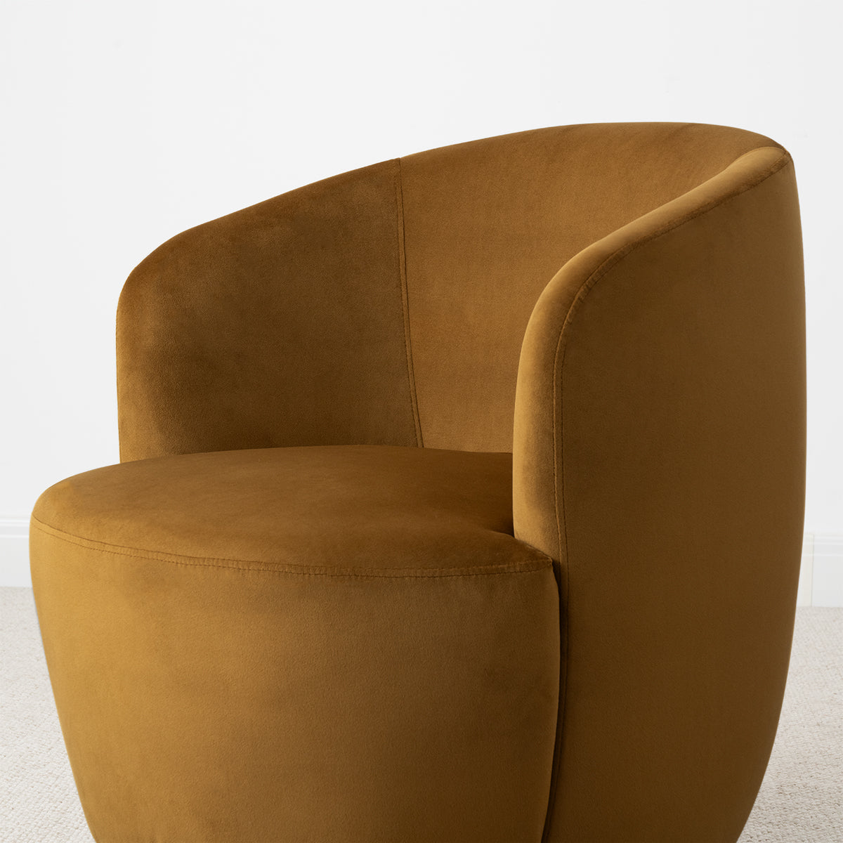 Bella Modern Small Velvet Swivel Barrel Chair (1-Piece)