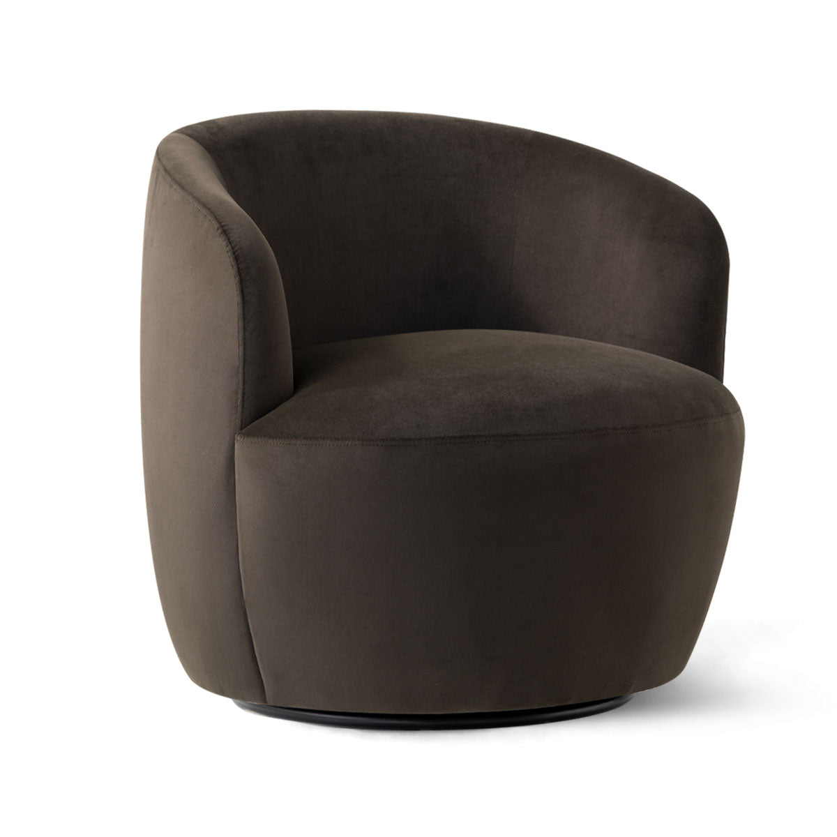 Bella Modern Small Velvet Swivel Barrel Chair (1-Piece)