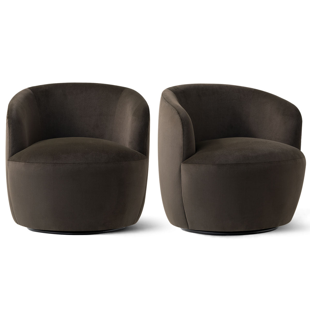 Bella Modern Small Velvet Swivel Barrel Chair (1-Piece)