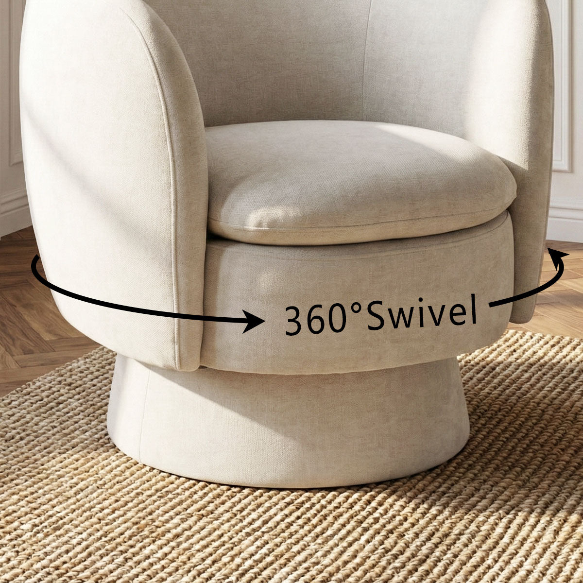 Bloom Upholstered Swivel Barrel Accent Chair (1-Piece)