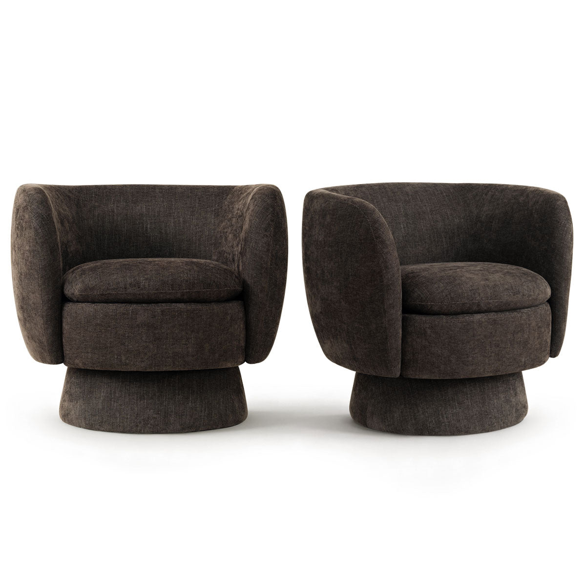 Bloom Upholstered Swivel Barrel Accent Chair (1-Piece)