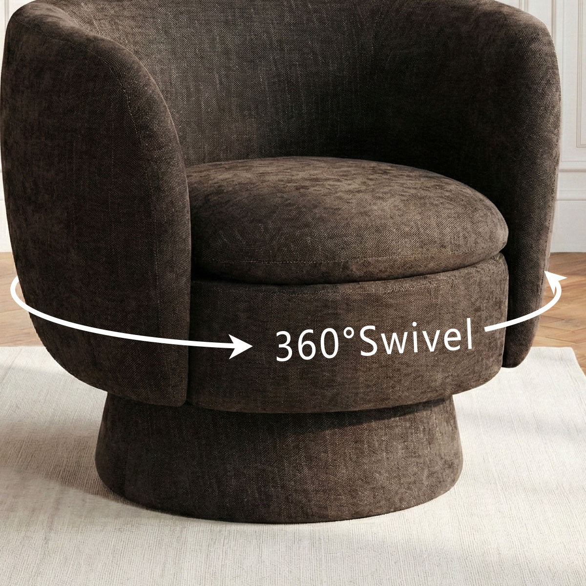 Bloom Upholstered Swivel Barrel Accent Chair (1-Piece)