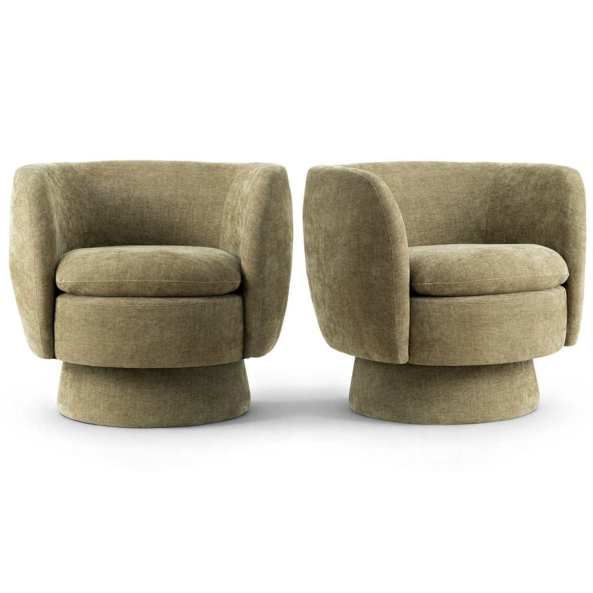 Bloom Upholstered Swivel Barrel Accent Chair (1-Piece)
