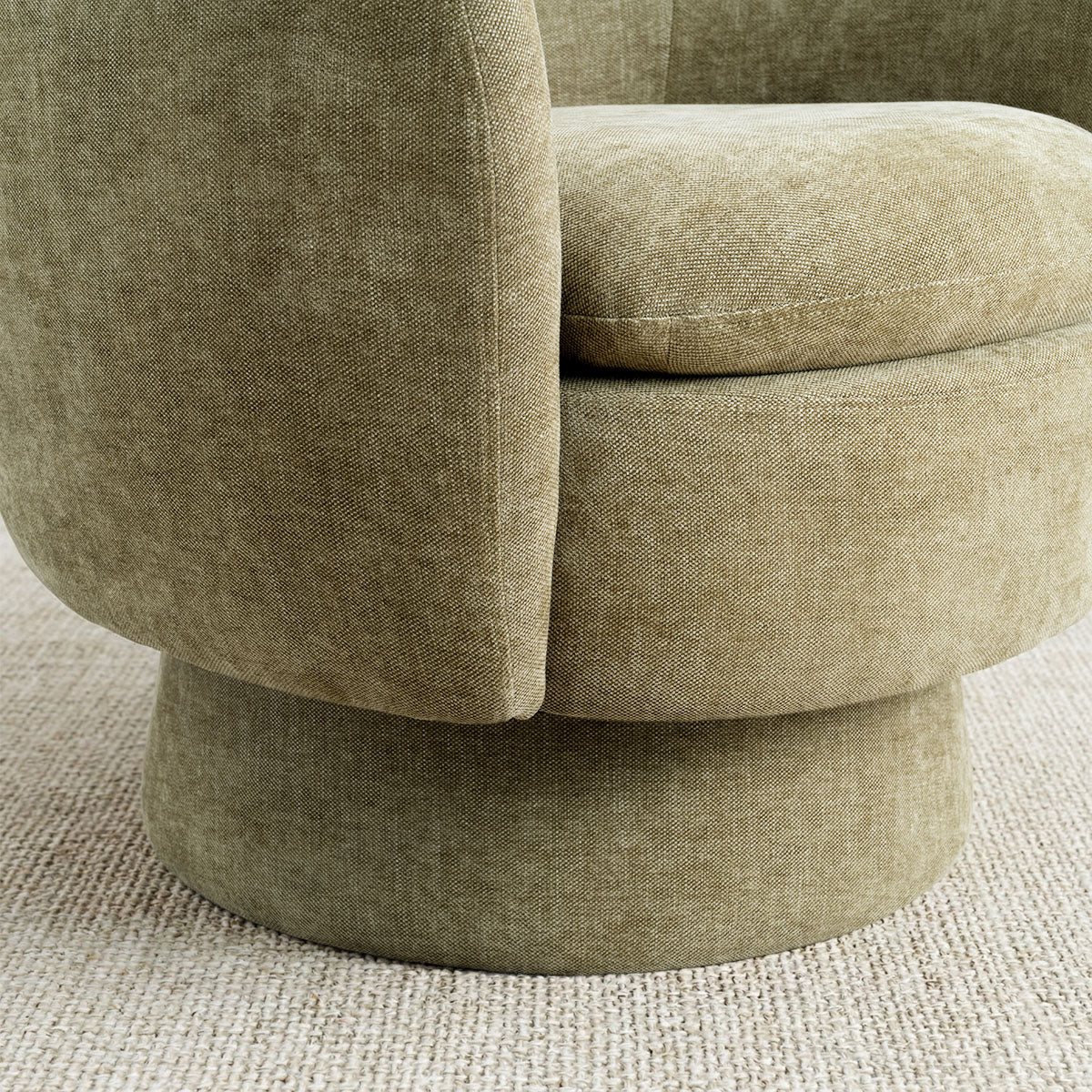 Bloom Upholstered Swivel Barrel Accent Chair (1-Piece)