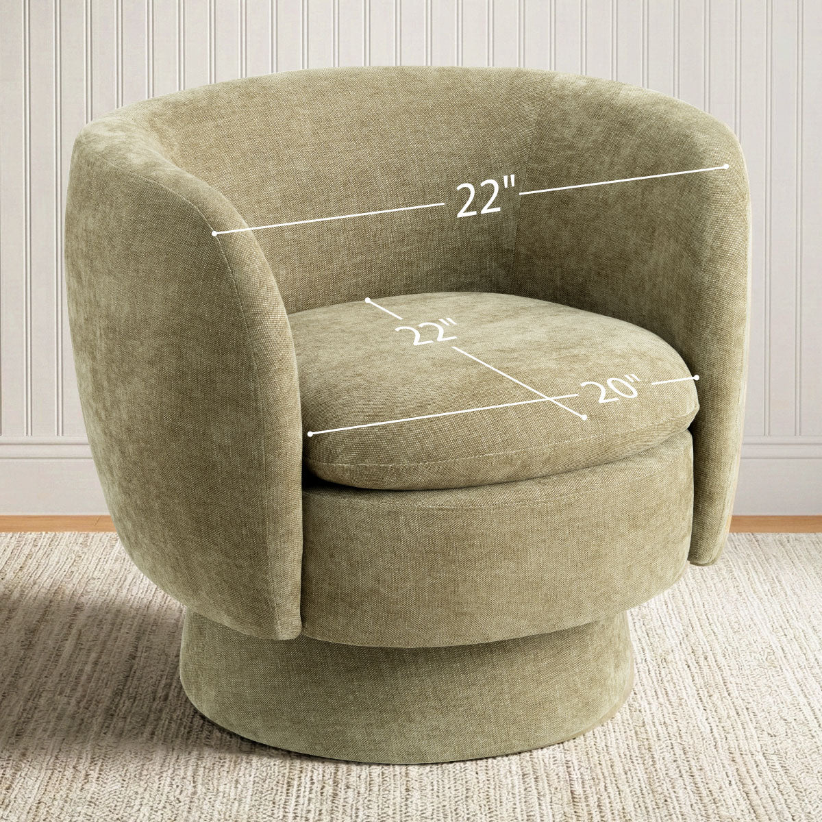 Bloom Upholstered Swivel Barrel Accent Chair (1-Piece)