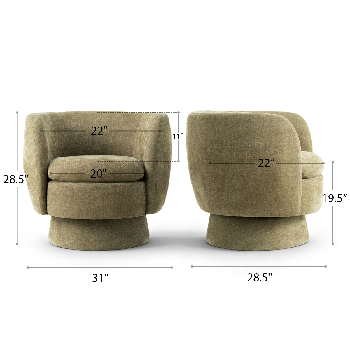 Bloom Upholstered Swivel Barrel Accent Chair (1-Piece)