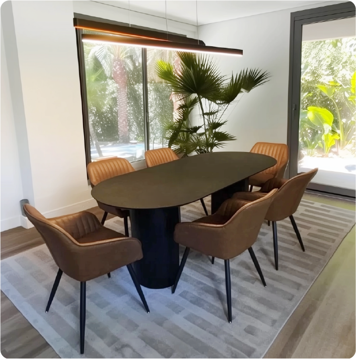 Boston Faux Leather Upholstered Dining Chair with Arms (Set of 2)