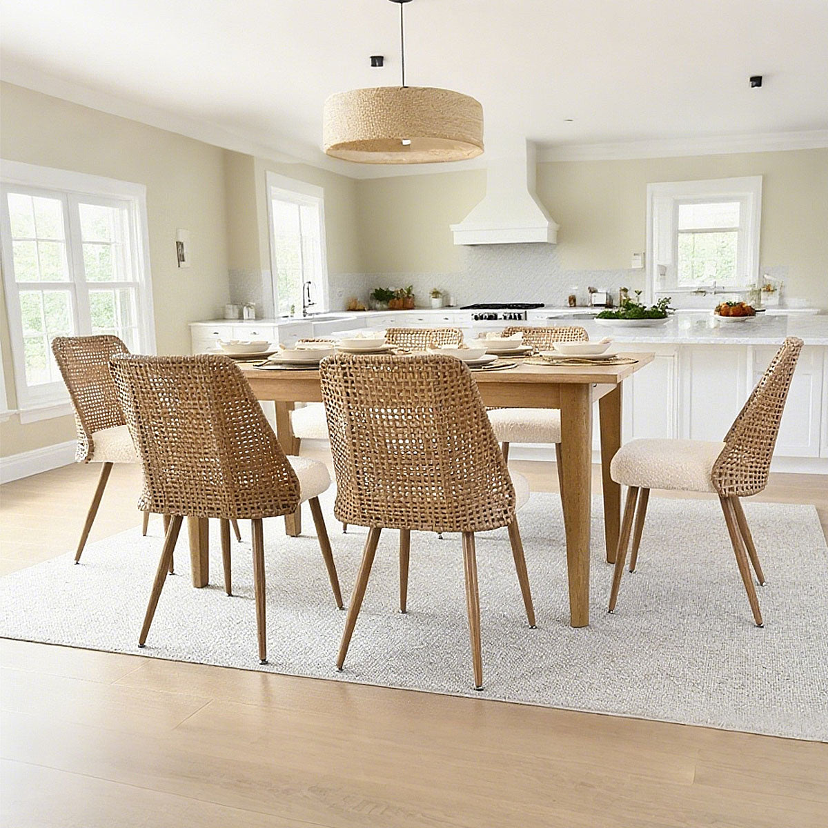 Chandler 63"-95" Large Wood Rectangular Extendable Dining Table